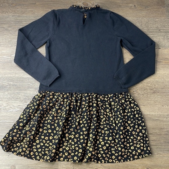 H&M Girls Black and Brown Leopard Print Sweater Dress, size 8-10 - Picture 7 of 8